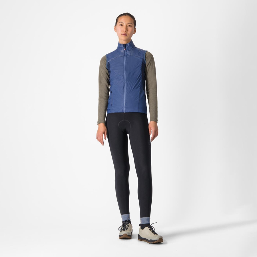 Castelli UNLIMITED W PUFFY Weste Damen Blau Blau | 94781-QDEK