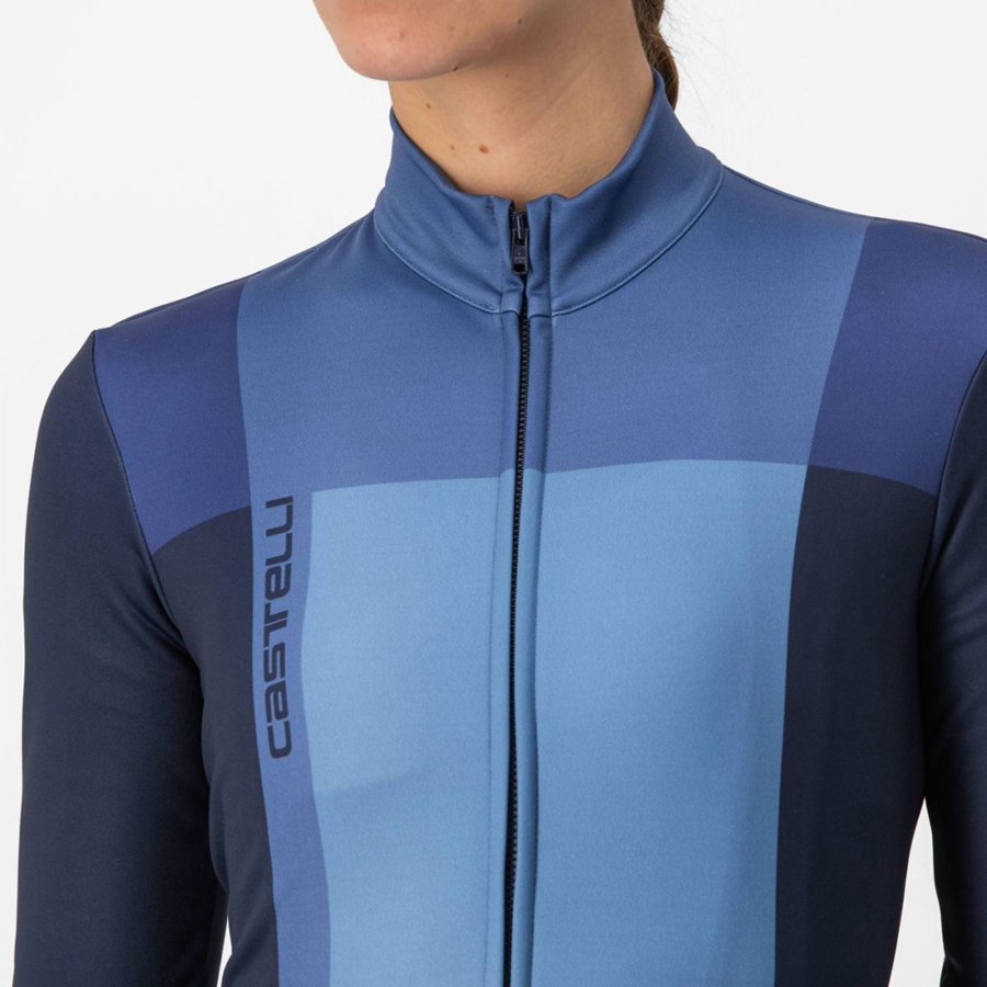 Castelli UNLIMITED W THERMAL Trikot Damen Blau Blau | 79048-KQXT