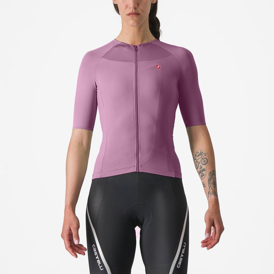 Castelli VELOCISSIMA 2 Trikot Damen Tiefeslila Schwarz | 12380-QURW