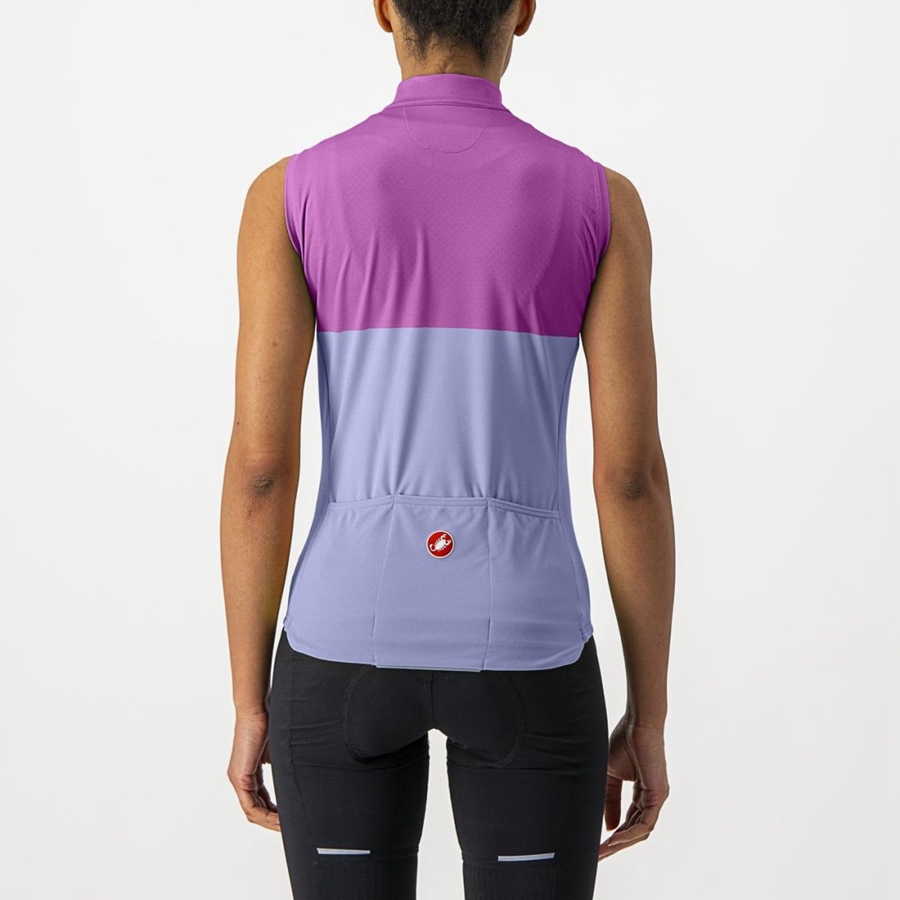 Castelli VELOCISSIMA SLEEVELESS Trikot Damen Lila Weiß | 94250-XLCK