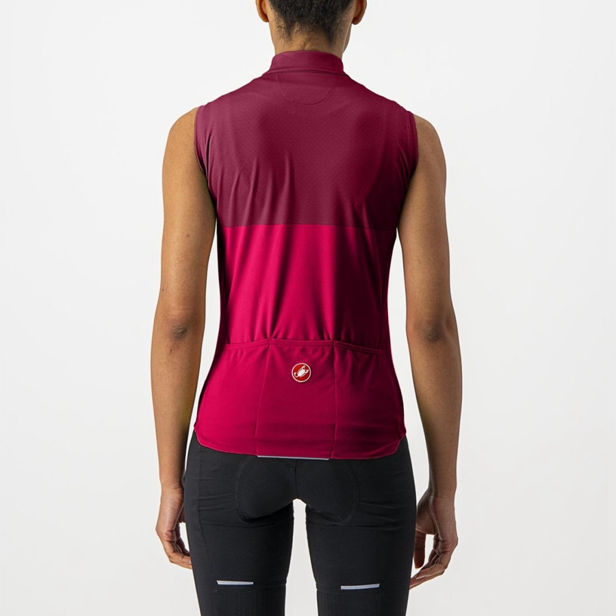 Castelli VELOCISSIMA SLEEVELESS Trikot Damen Rot Bordeaux | 28746-JHBW