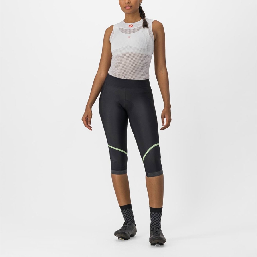 Castelli VELOCISSIMA THERMAL KNICKER Leggings Damen Schwarz Mintfarben Schwarz | 70125-HANV