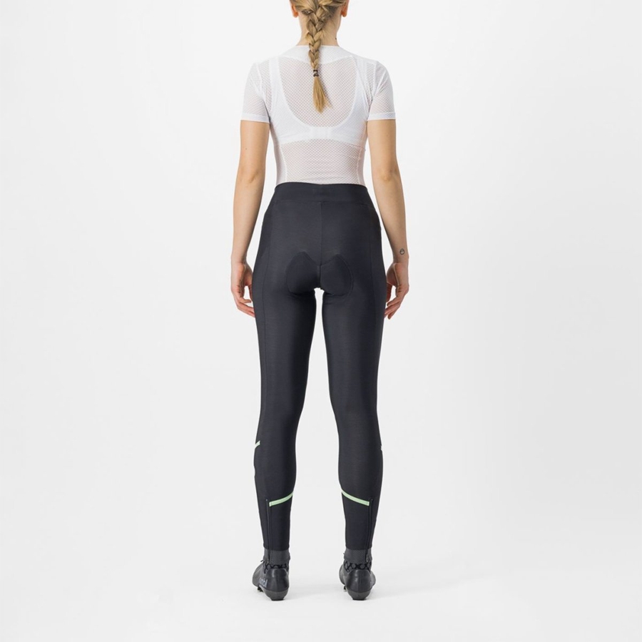 Castelli VELOCISSIMA THERMAL Leggings Damen Schwarz Mintfarben Schwarz | 94170-MCUP