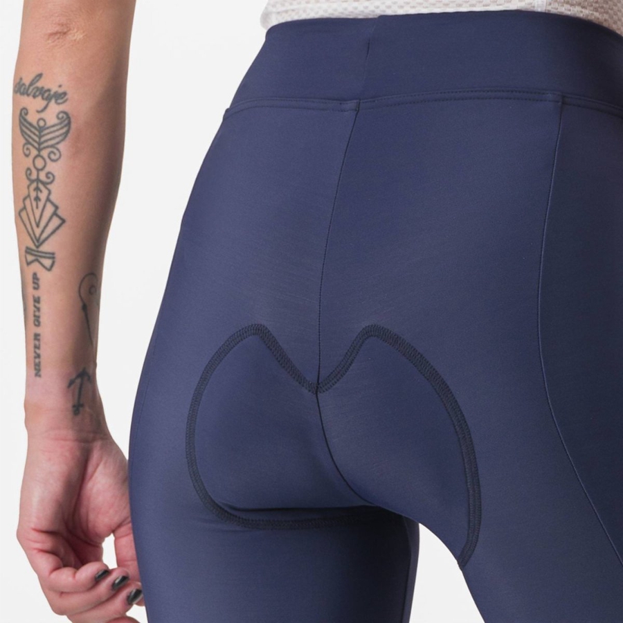 Castelli VELOCISSIMA THERMAL Leggings Damen Blau Silber | 35894-VTYR