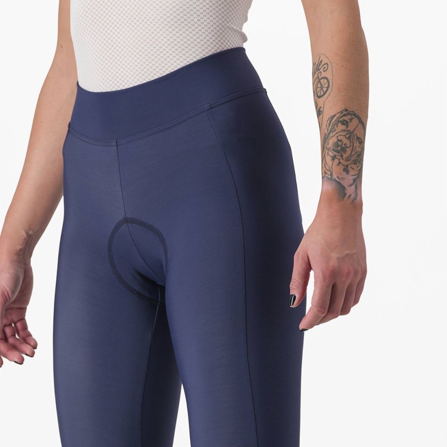 Castelli VELOCISSIMA THERMAL Leggings Damen Blau Silber | 35894-VTYR