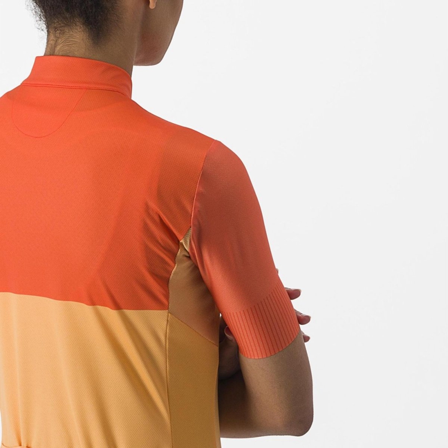 Castelli VELOCISSIMA Trikot Damen Orange Tiefesrot | 16354-ZTRH