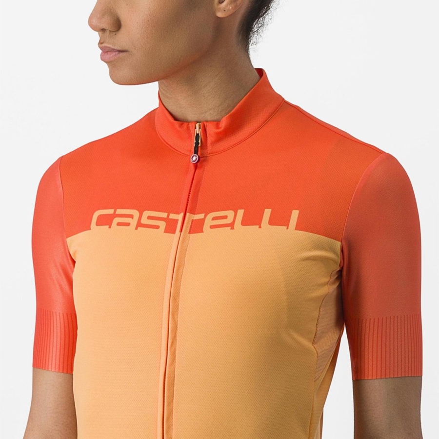 Castelli VELOCISSIMA Trikot Damen Orange Tiefesrot | 16354-ZTRH