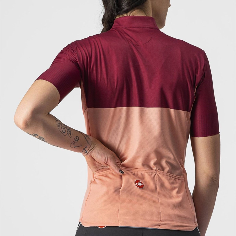 Castelli VELOCISSIMA Trikot Damen Rosa Bordeaux | 94207-VSEQ