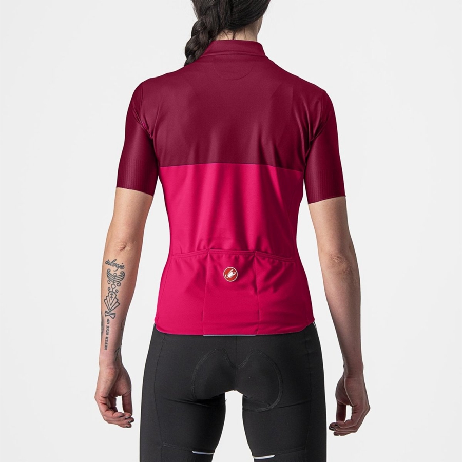 Castelli VELOCISSIMA Trikot Damen Rot Bordeaux | 34697-MJNU