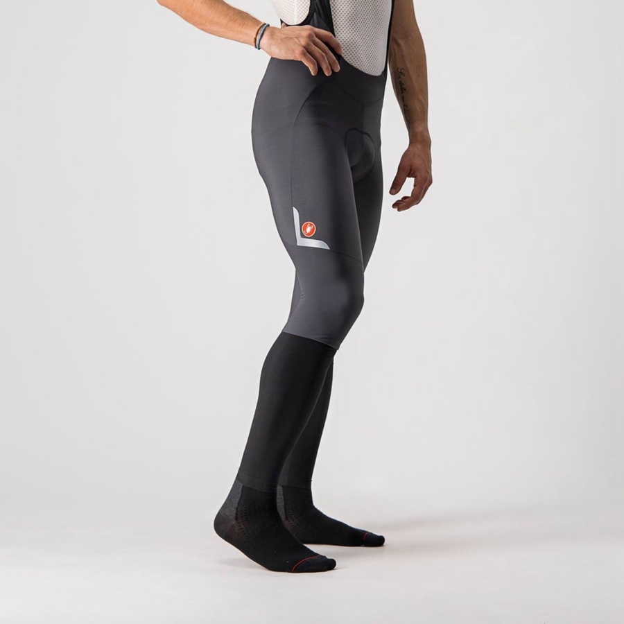 Castelli VELOCISSIMO 5 Strumpfhose Mit Latz Herren Dunkelgrau Silber | 90361-VCWR