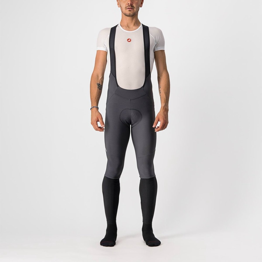 Castelli VELOCISSIMO 5 Strumpfhose Mit Latz Herren Dunkelgrau Silber | 90361-VCWR