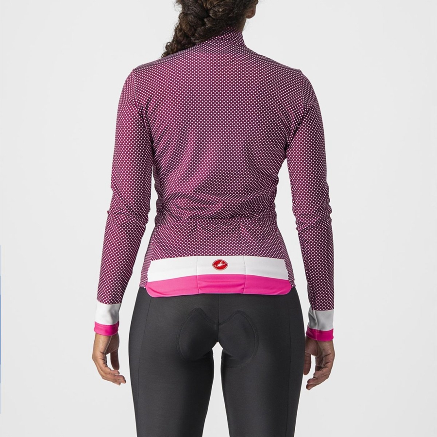 Castelli VOLARE LS Trikot Damen Weiß Rosa | 91475-JLZS